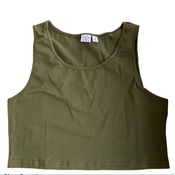 BP Brunt Olive Scoop Tank Crop Top - Picture 6 of 8